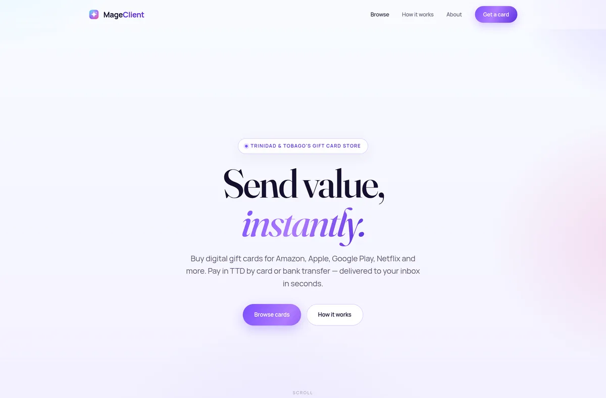 Cards — live website built by ServersRus