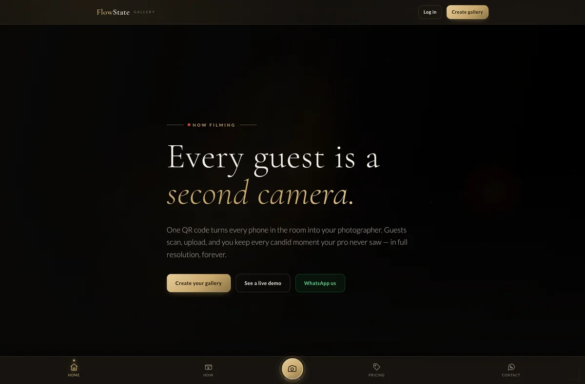 FlowState Gallery — live website built by ServersRus