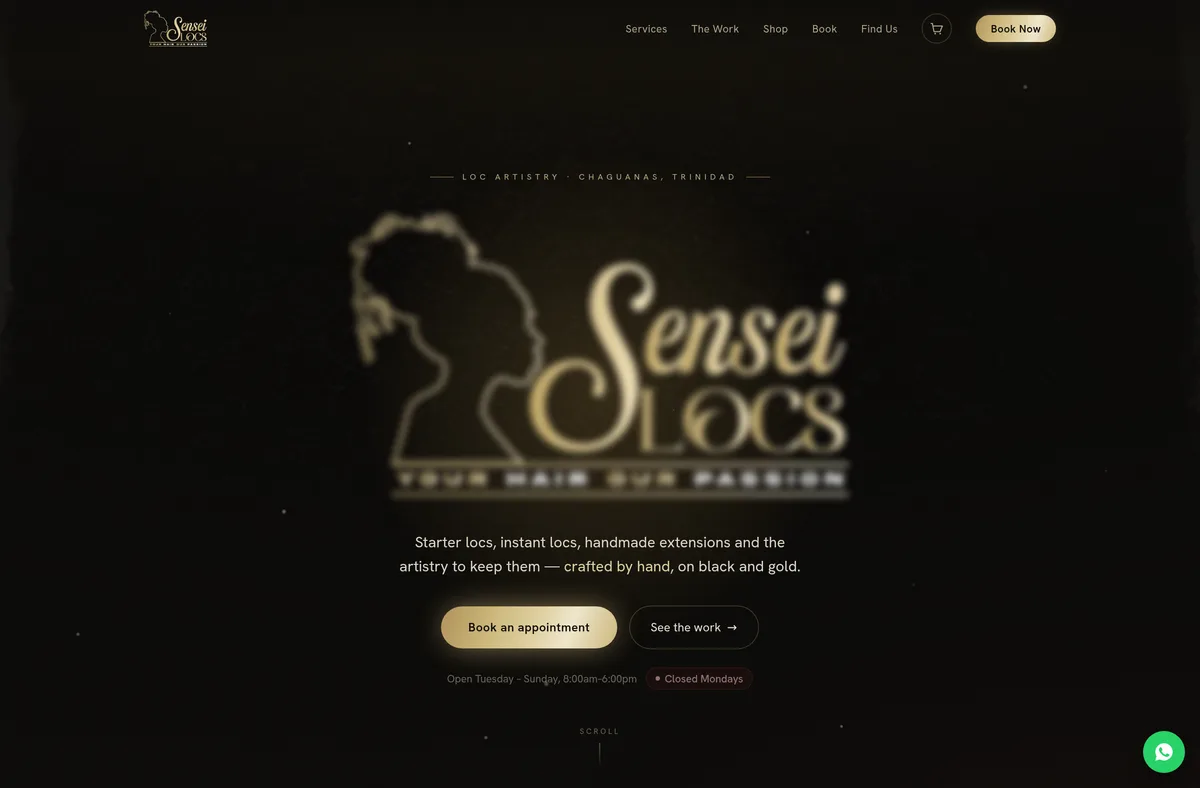Sensei Locs — live website built by ServersRus
