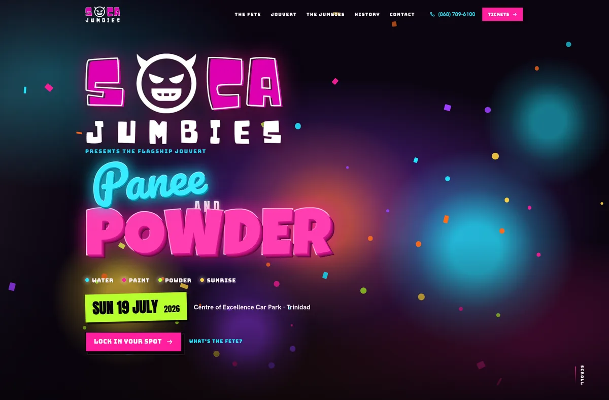 Soca Jumbies — live website built by ServersRus